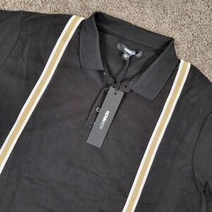 NOVAMEN‎ Men Sensational Short Sleeve Polo Striped Black XXL NWT